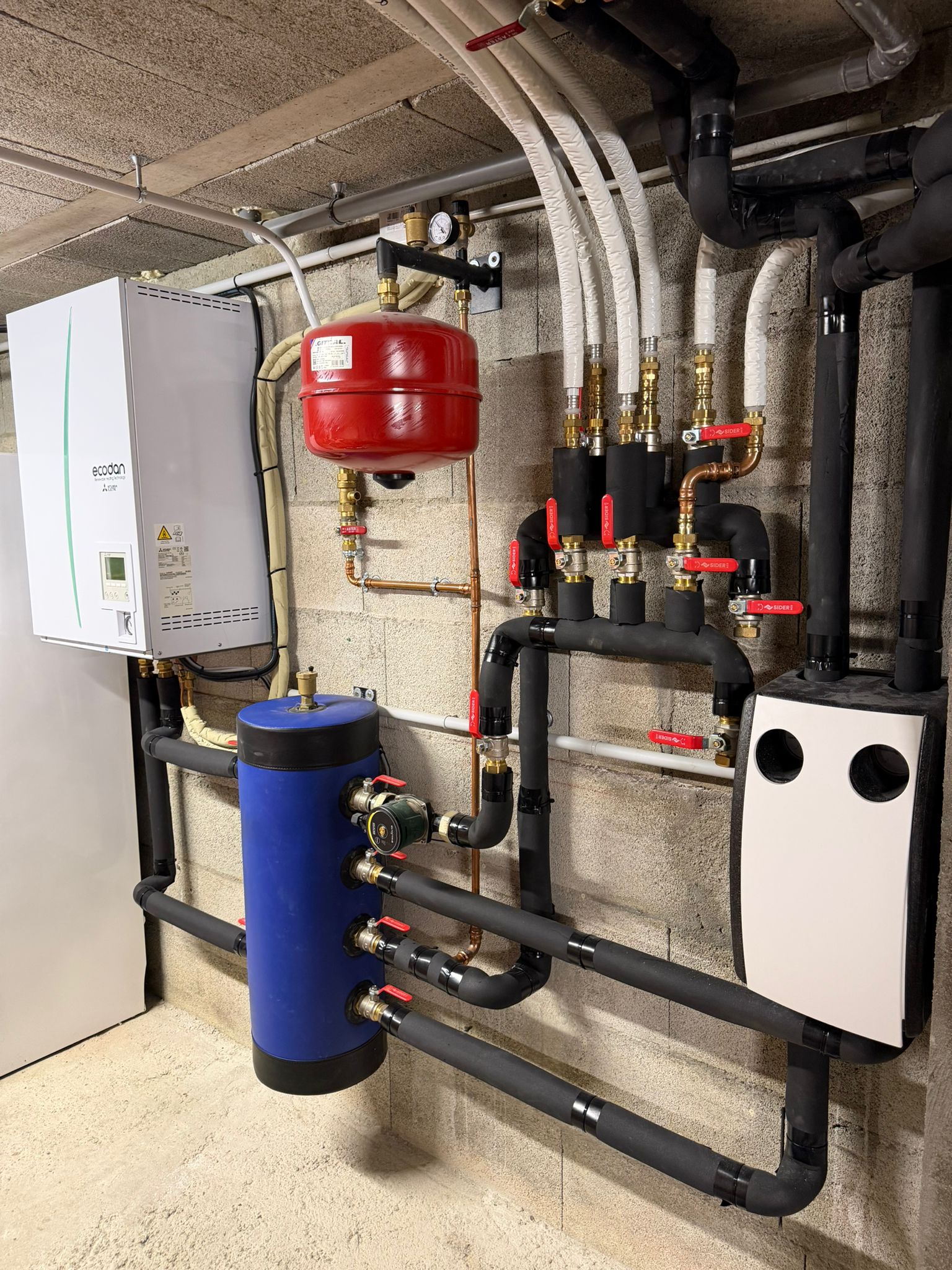 Installation d’une pompe à chaleur air/eau Mitsubishi Electric Ecodan